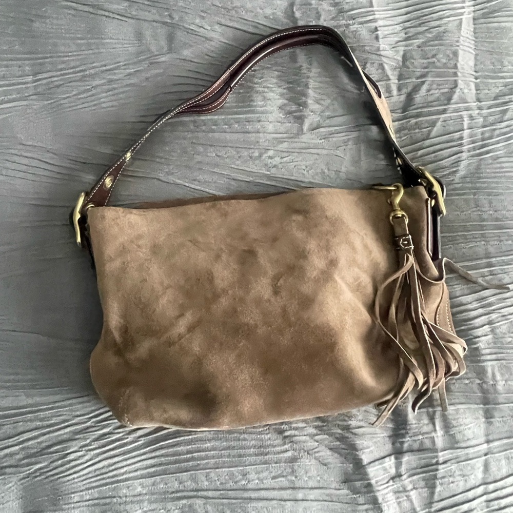 Coach brown suede handbag, like new comes with bag